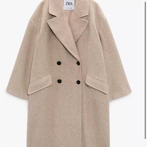 Zara Women's Tan Wool Coat